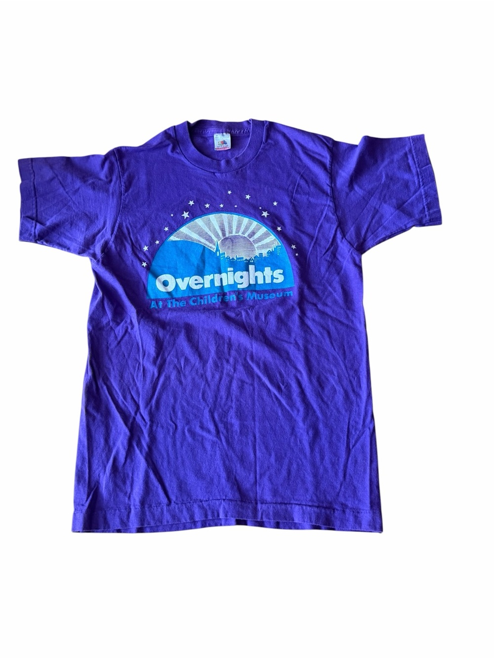 Vintage Overnights At The Children's Museum T-Shirt Adult Medium Purple USA
